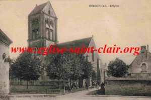 Eglise d'Hérouville vers 1918